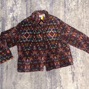 Chico's Vibrant Geometric Knit Jacket